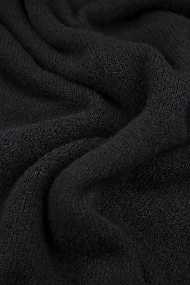 Relaxed Collar Black Wool Sweater 5