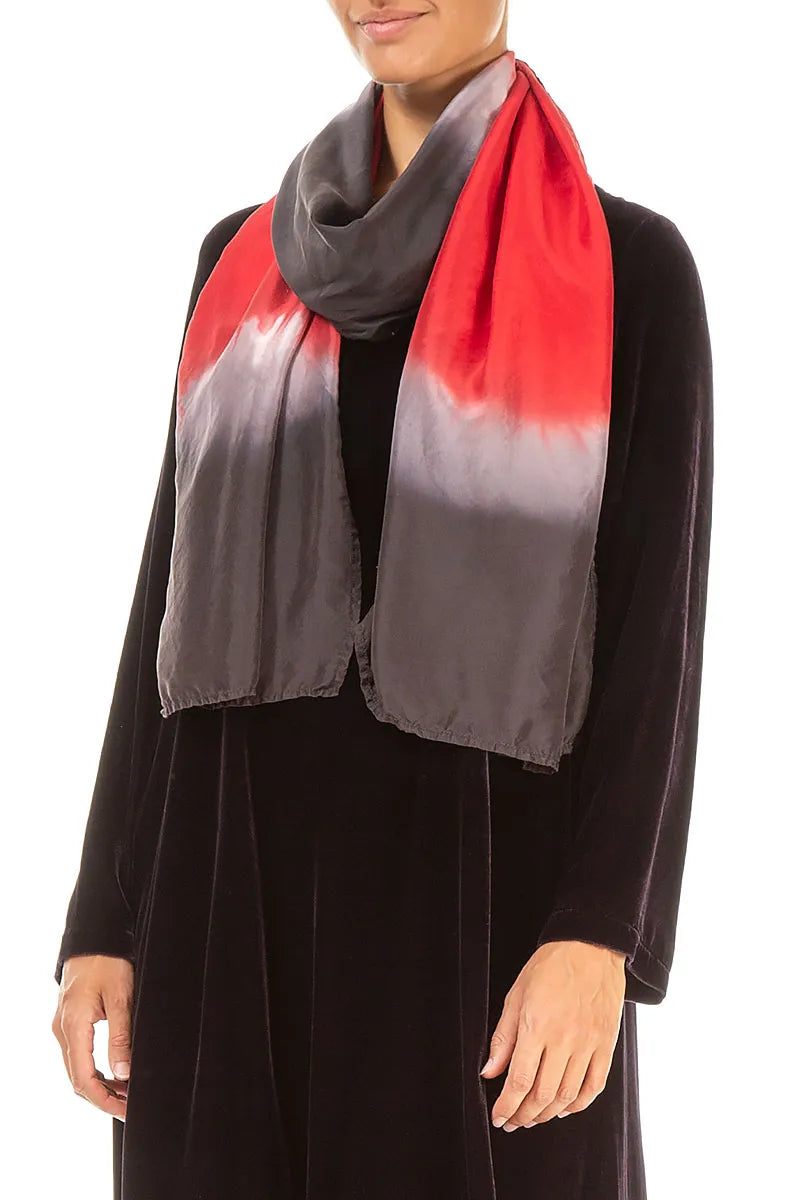 Red Eclipse Ombré Pure Silk Scarf