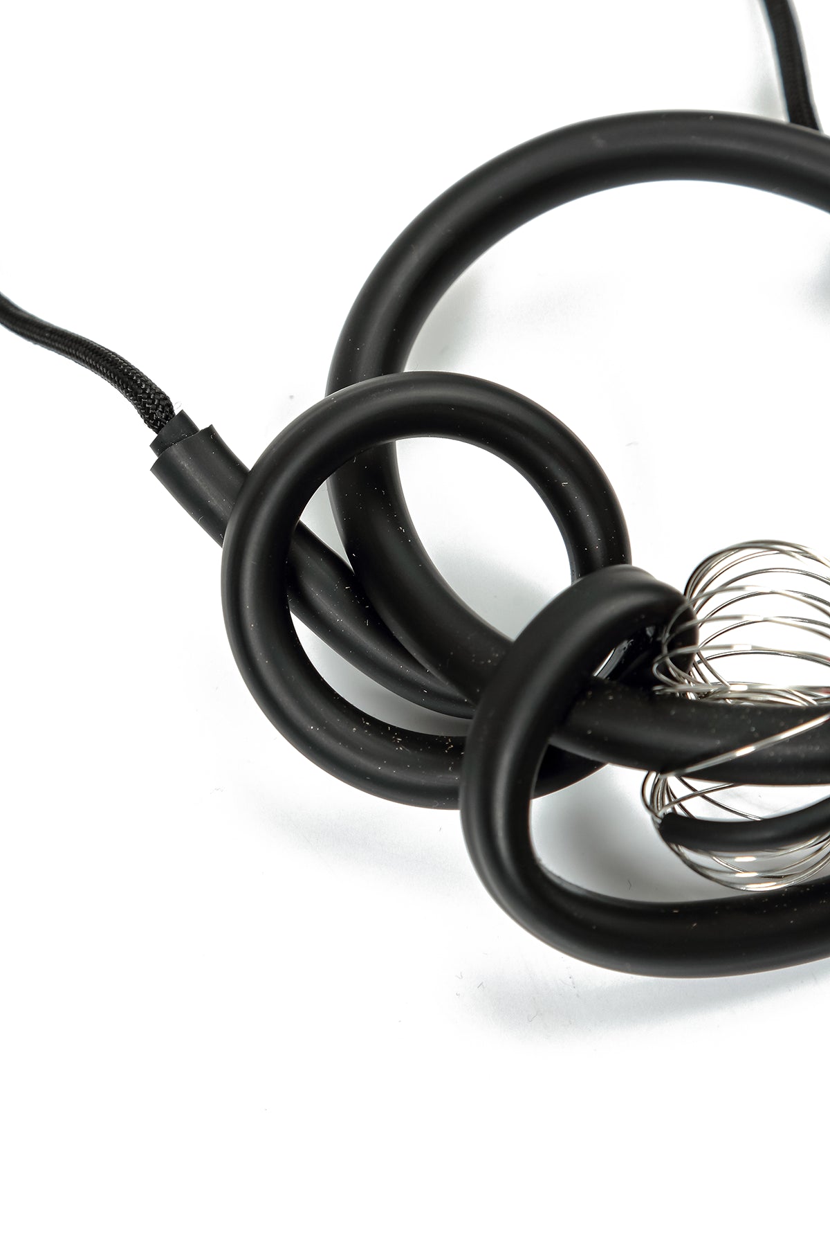 Red Sphere Metal Coil Necklace