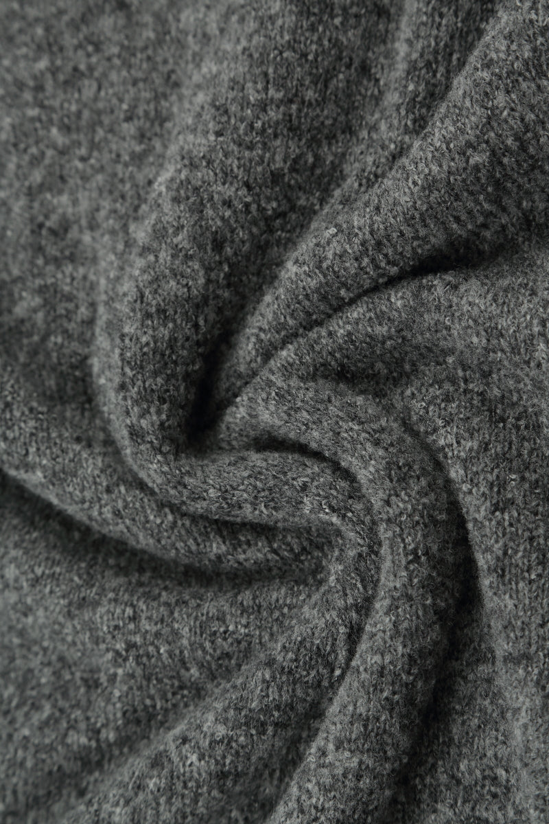 Relaxed Collar Grey Wool Sweater 5