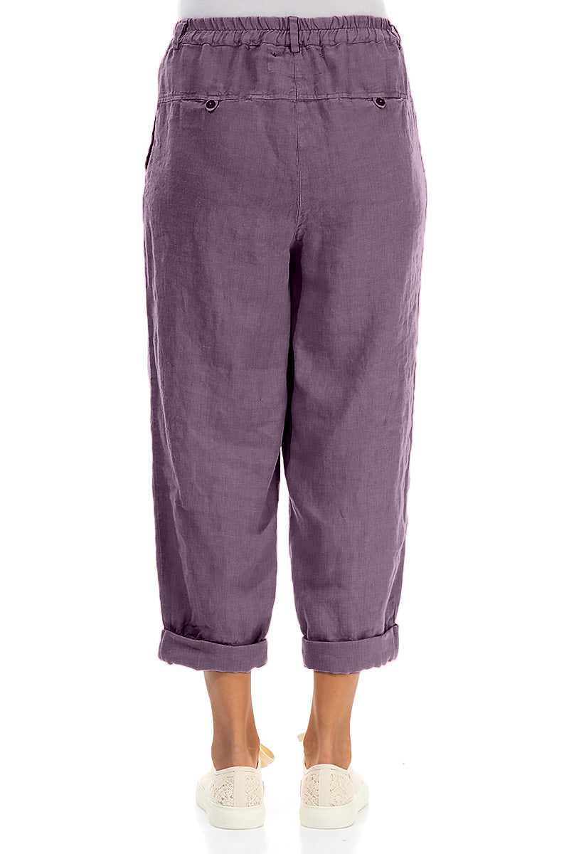 Hochgekrempelte Leinenhose Amethyst