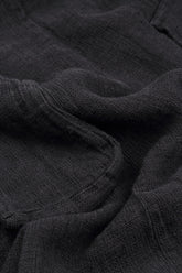 Roll Up Black Mélange Linen Trousers 4