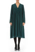 Romantic Emerald Silk Bamboo Midi Dress 1
