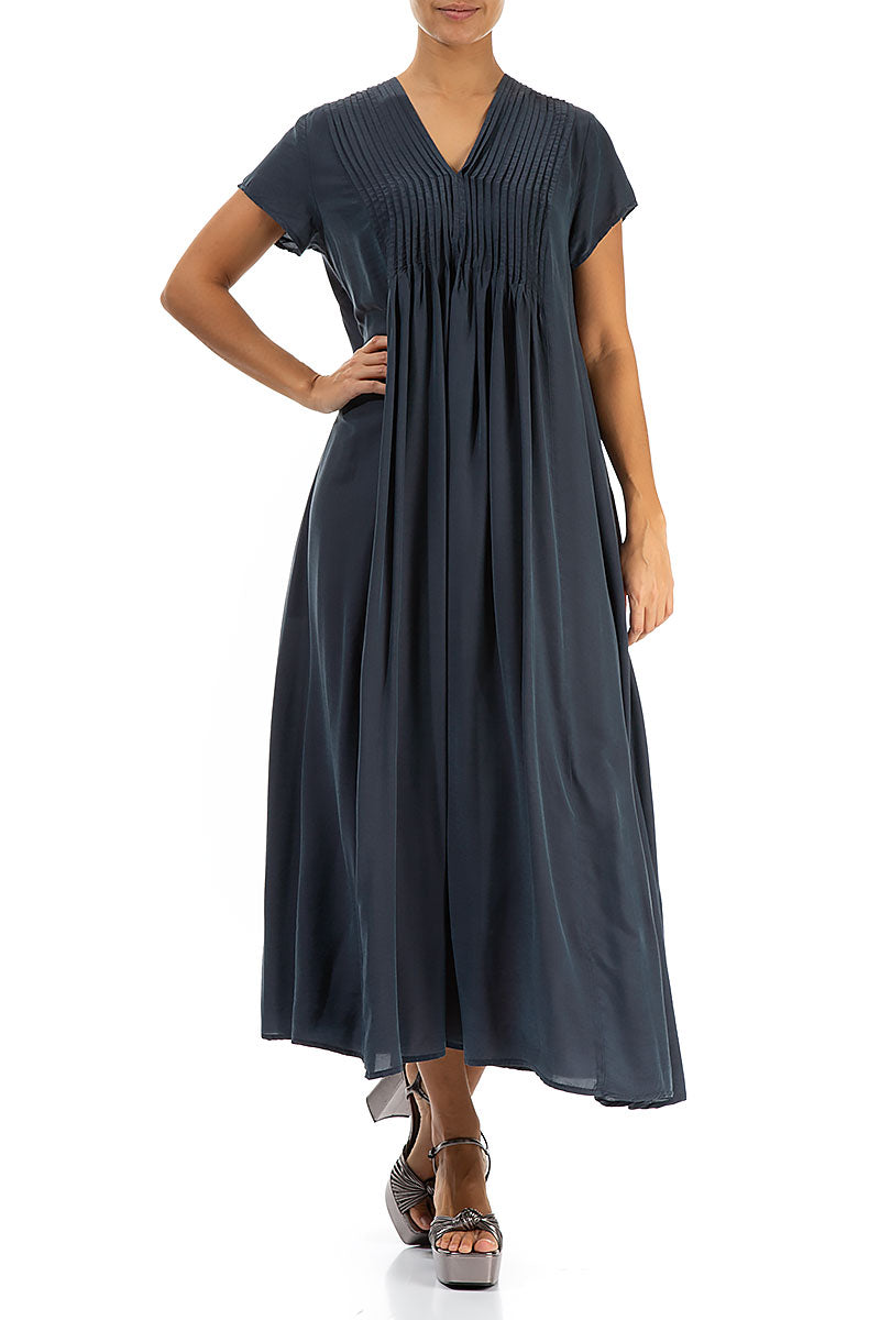 Romantic Graphite Silk Bamboo Dress 5