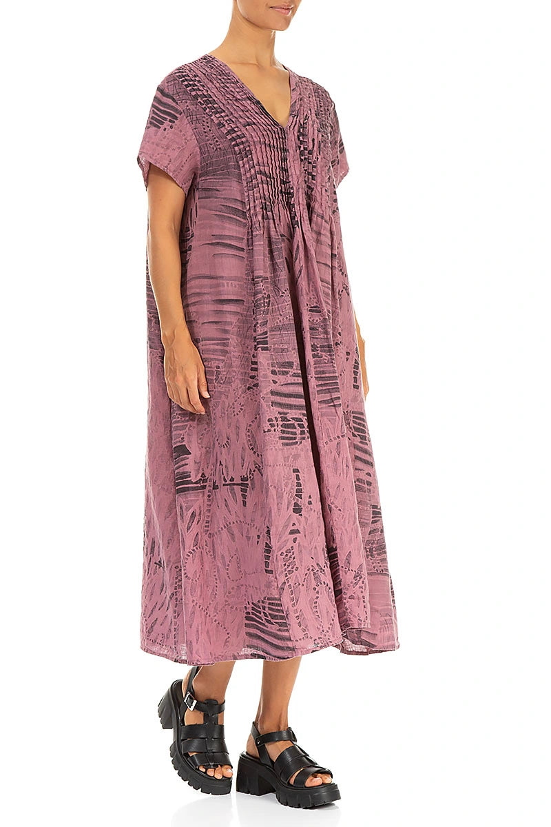 Romantic Mauve Taupe Serenity Linen Dress 3