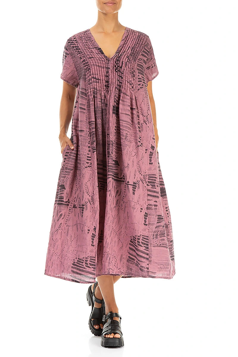 Romantic Mauve Taupe Serenity Linen Dress 4
