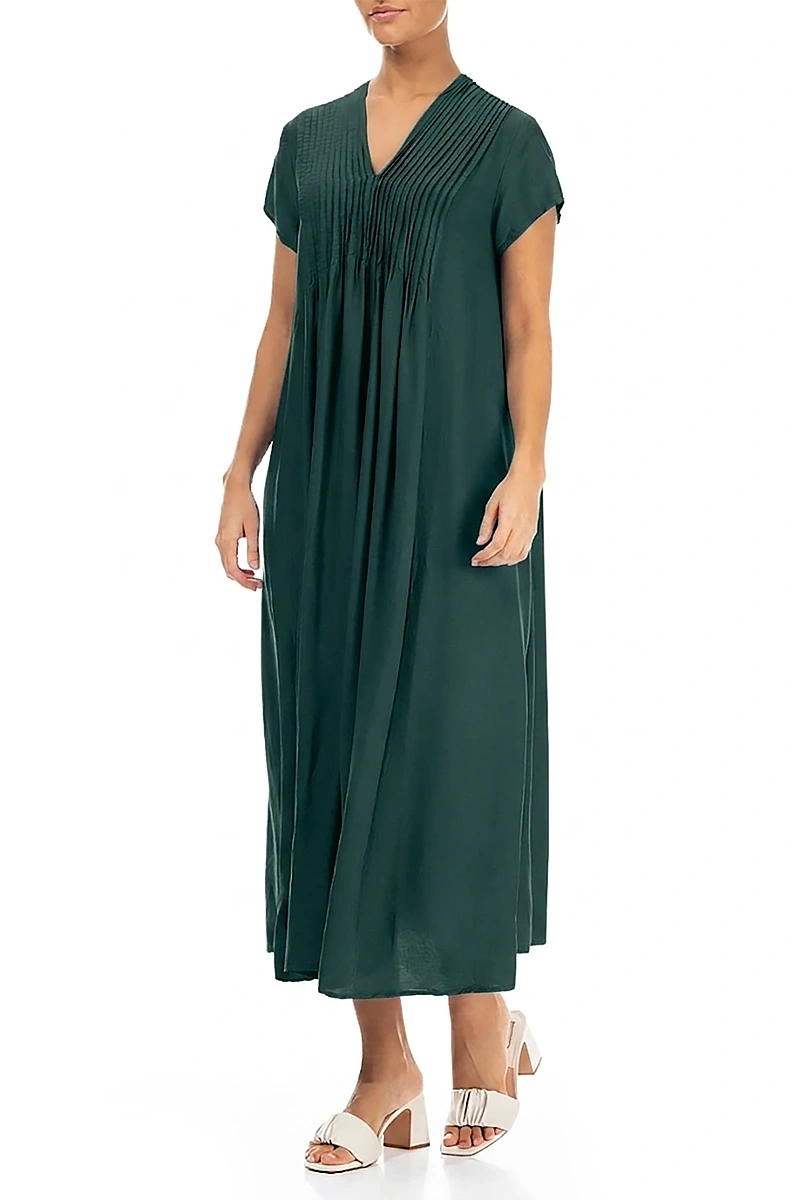 Romantic Peacock Silk Bamboo Dress 3
