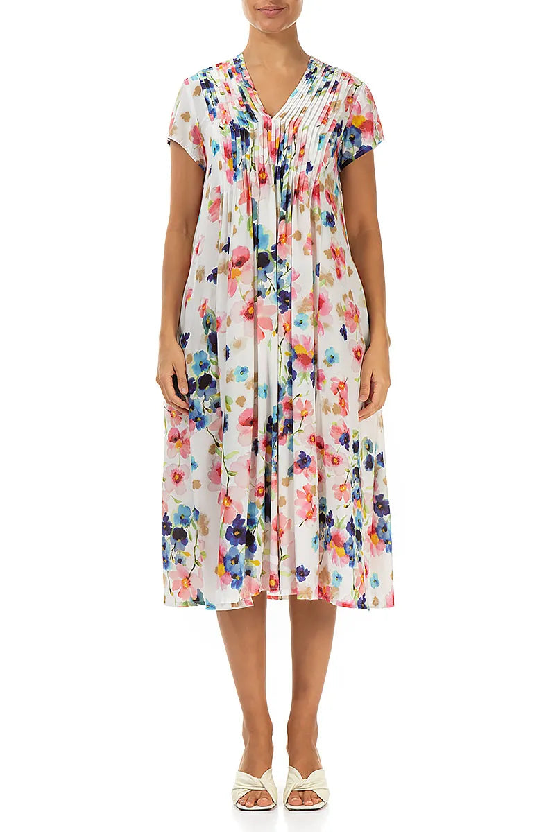 Romantic Primrose Silk Bamboo Midi Dress