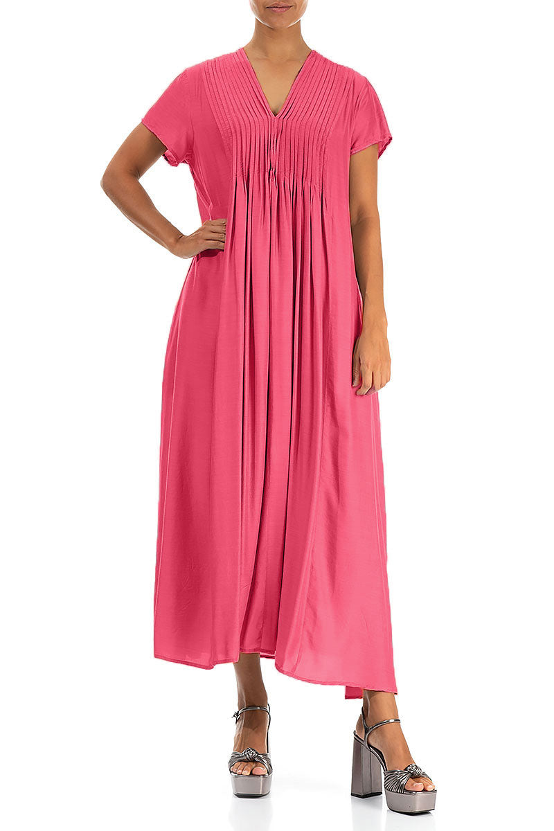 Romantic Raspberry Silk Bamboo Dress 3