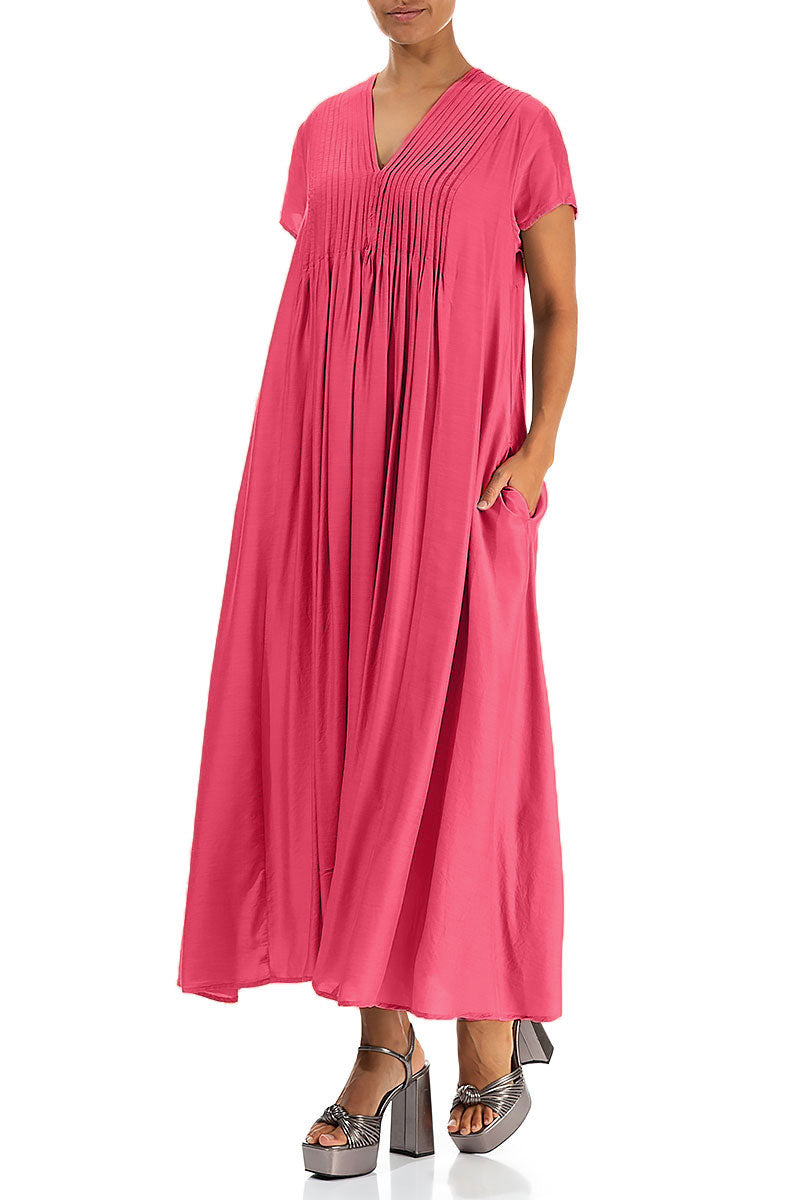 Romantic Raspberry Silk Bamboo Dress 4