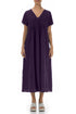 Romantic Royal Purple Linen Dress 1