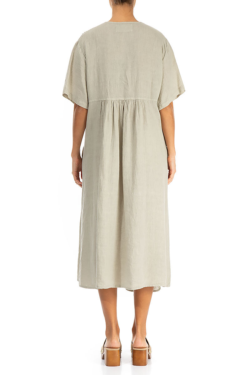Romantic Sand Linen Dress 2