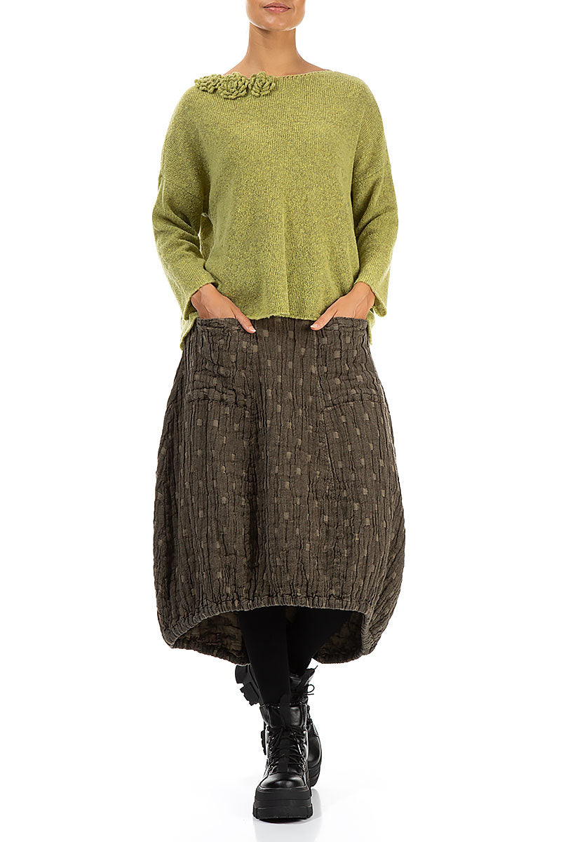 Rosette Golden Lime Wool Sweater 4