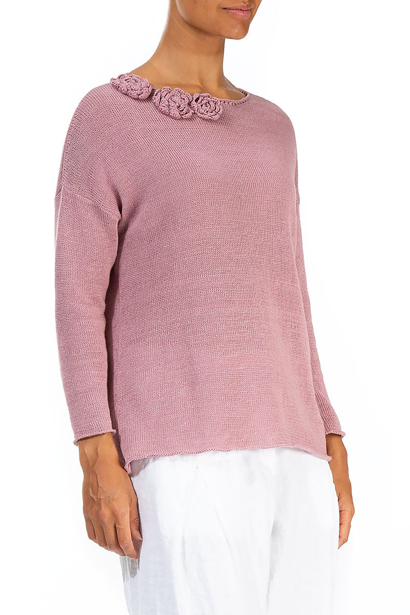 Rosette Mauve Pink Linen Jumper 3