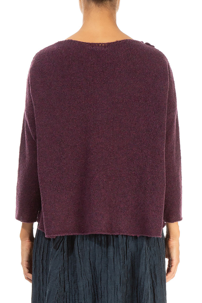 Rosette Mulberry Wool Sweater 2