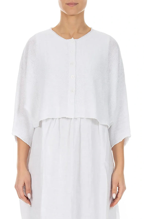 Gilet en lin blanc arrondi