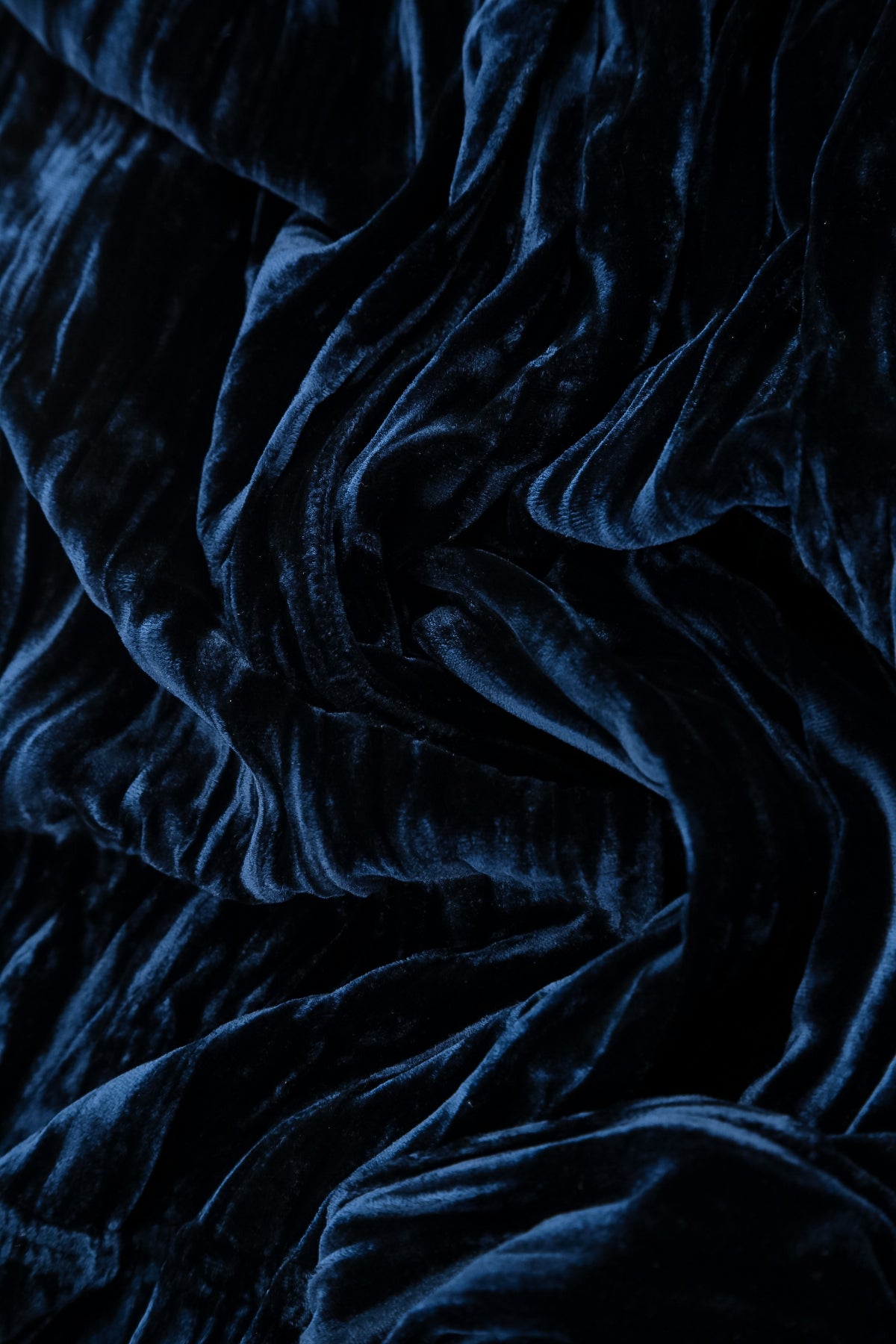 Royal Blue Crumpled Silk Velvet Tunic