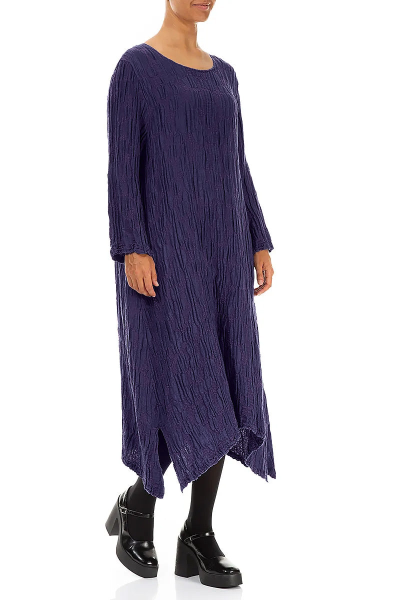 Royal Purple Circle Etuikleid aus Seidenleinen