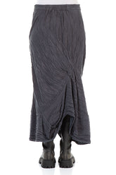Ruched Crinkled Violet Silk Skirt 2
