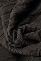 Ruched Hem Forest Brown Crinkled Silk Linen Trousers 5