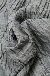 Ruched Hem Silver Crinkled Silk Linen Trousers 5