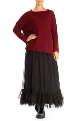 Ruffled Black Silk Chiffon Skirt 4