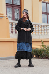 Ruffled Black Silk Chiffon Skirt 6
