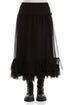 Ruffled Black Silk Chiffon Skirt 1