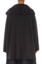 Ruffled Collar Grey Wavy Cotton Tunic 2