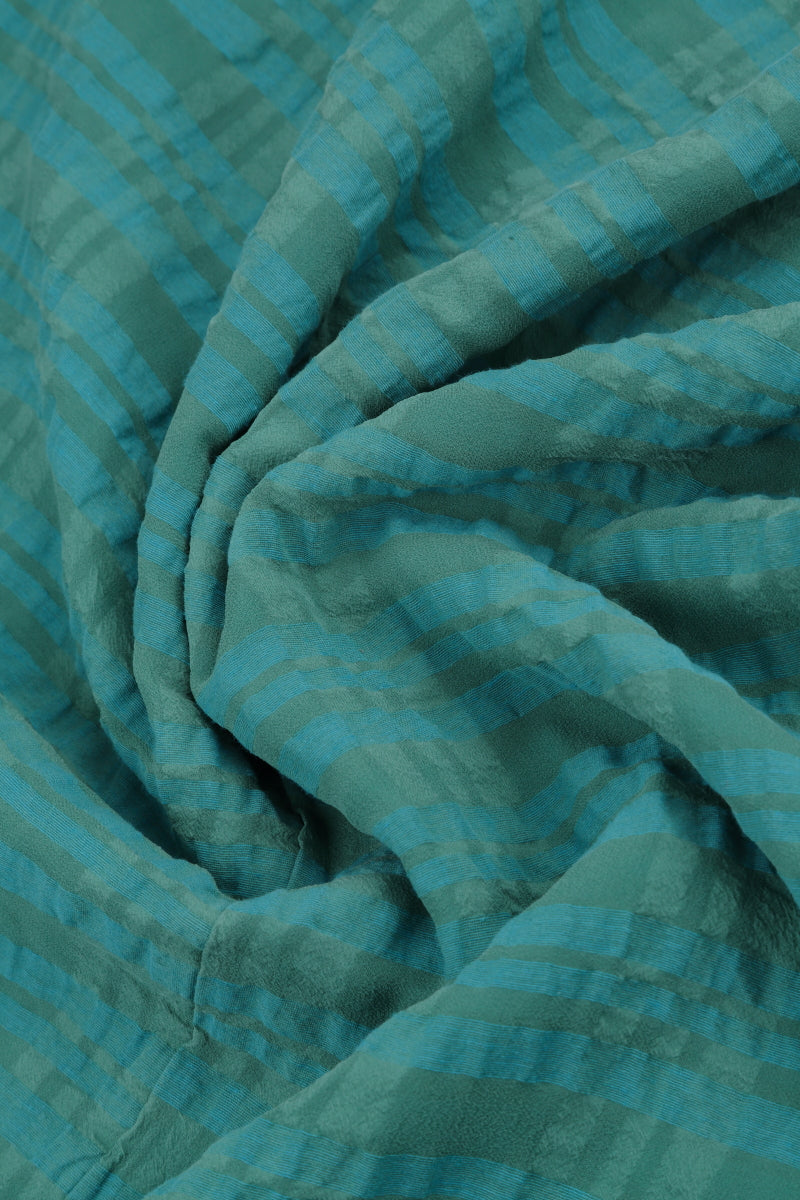 Layered Turquoise Textured Silk Blouse 5