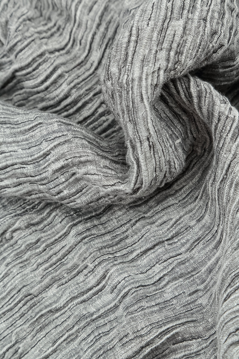 Loose Silver Silk Linen Shirt