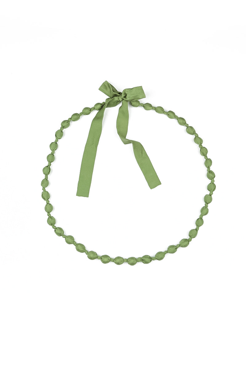 Shamrock Green Silk Fine Bead Necklace 4