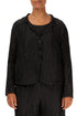 Short Crinkled Black Silk Jacket 1