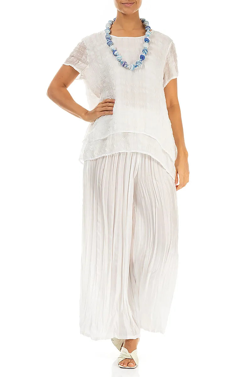 Short Azure Lines Silk Bamboo Bead Necklace 2