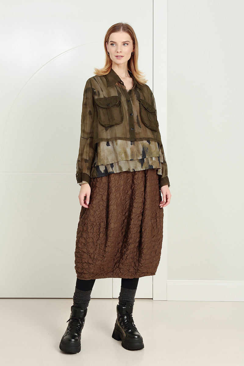 Short Forest Mist Silk Chiffon Jacket 6