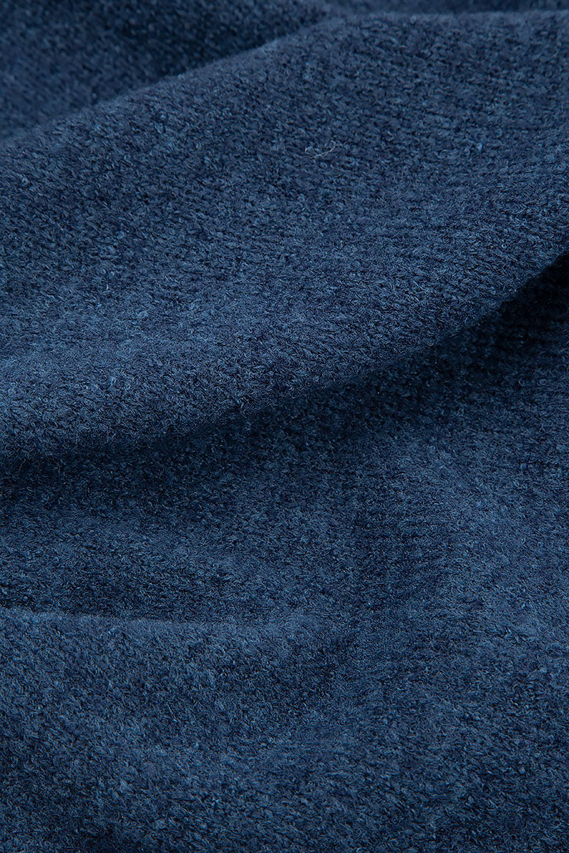 Short Loose Blue Wool Cardigan 5