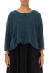Short Loose Teal Wool Cardigan 1