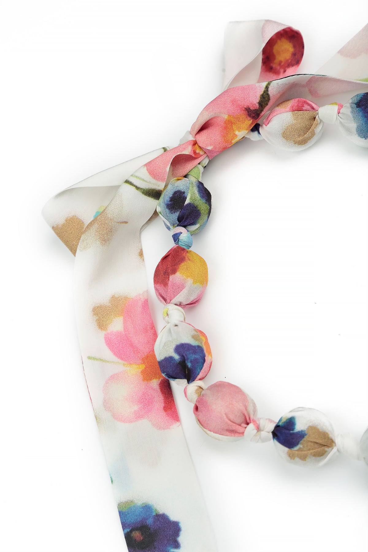 Short Primrose Silk Bamboo Bead Necklace 5