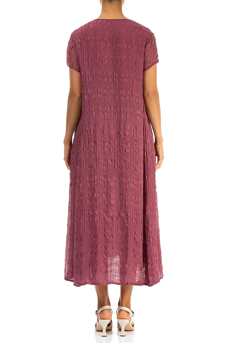 Short Sleeves Antique Ruby Light Silk Dress 3