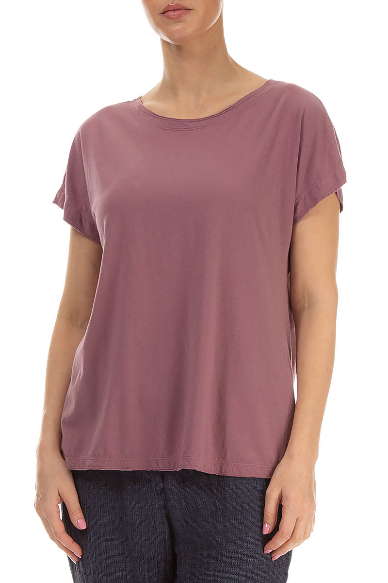 Short Sleeves Mauve Taupe Cotton Top 3