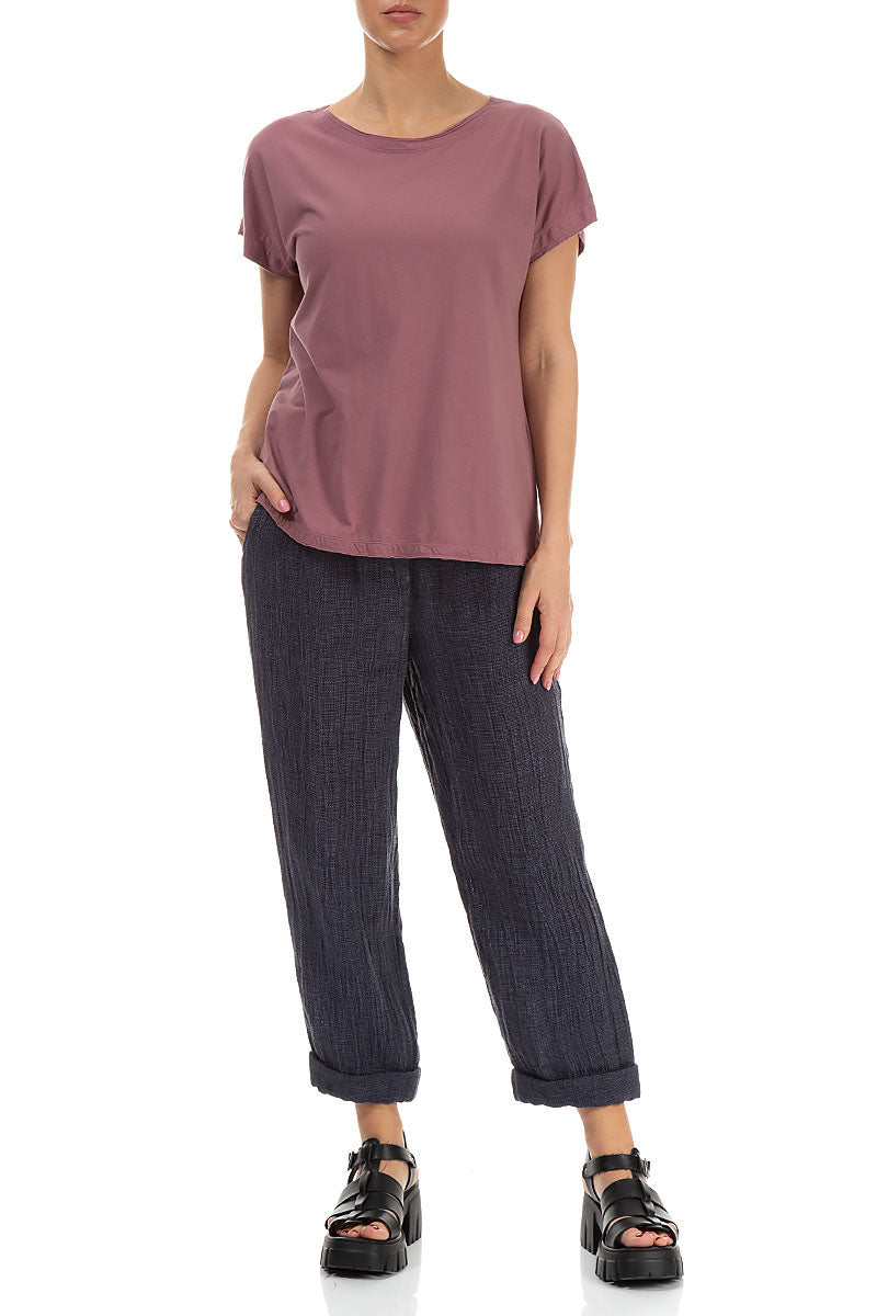 Short Sleeves Mauve Taupe Cotton Top 4
