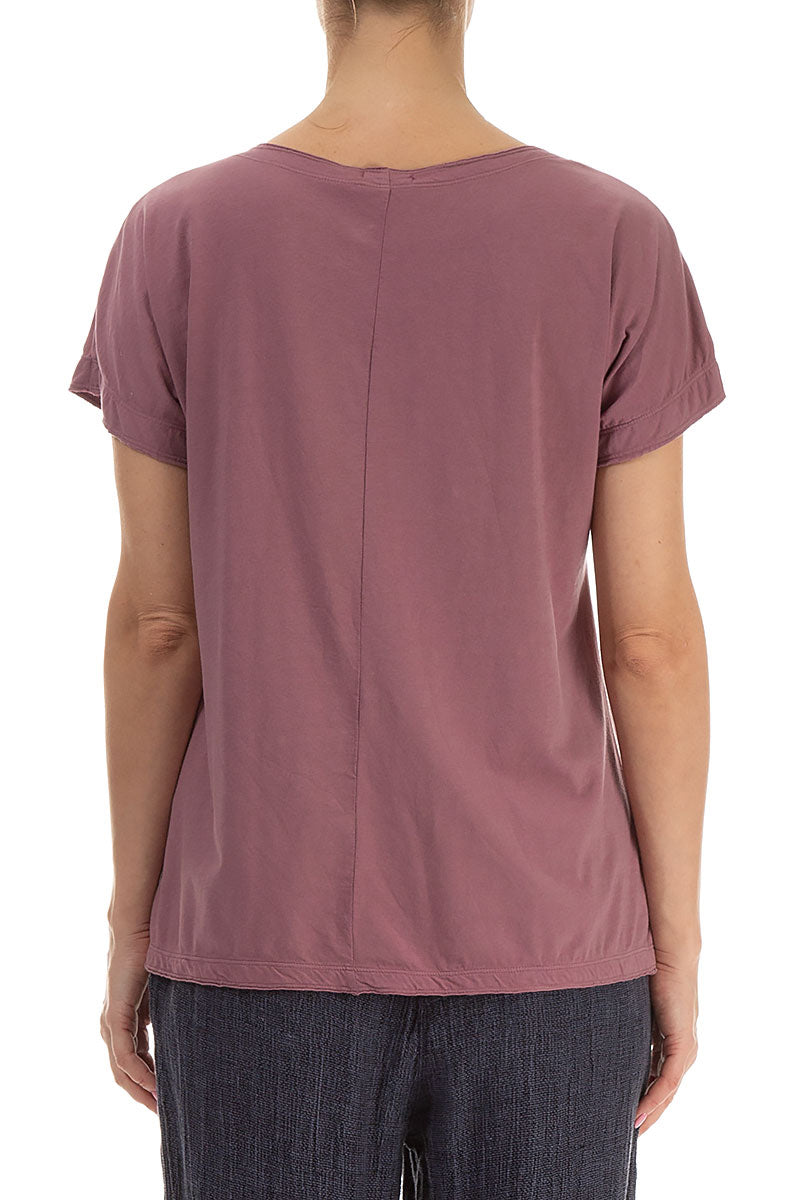 Short Sleeves Mauve Taupe Cotton Top 2