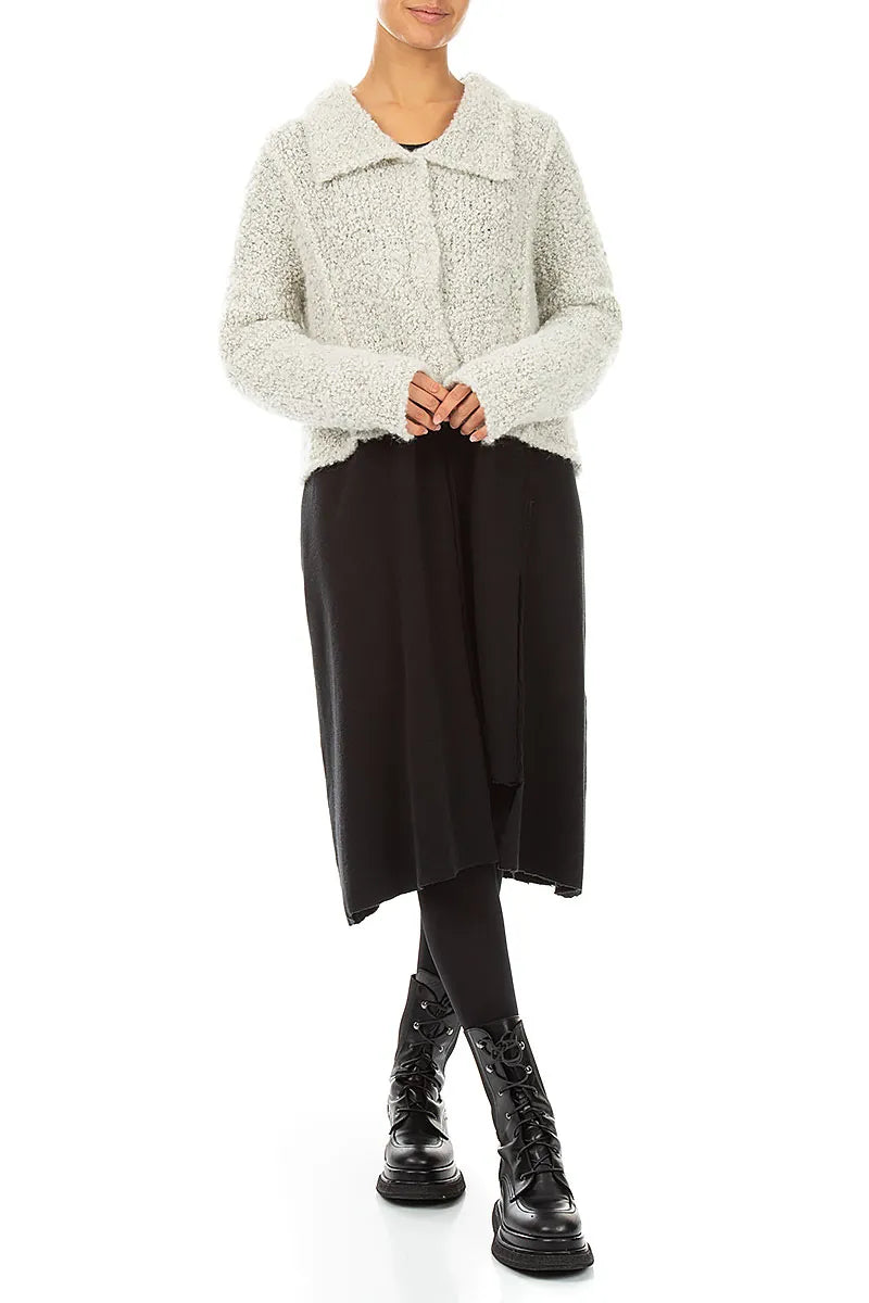 Collar Mélange Pearl Alpaca Wool Cardigan 4