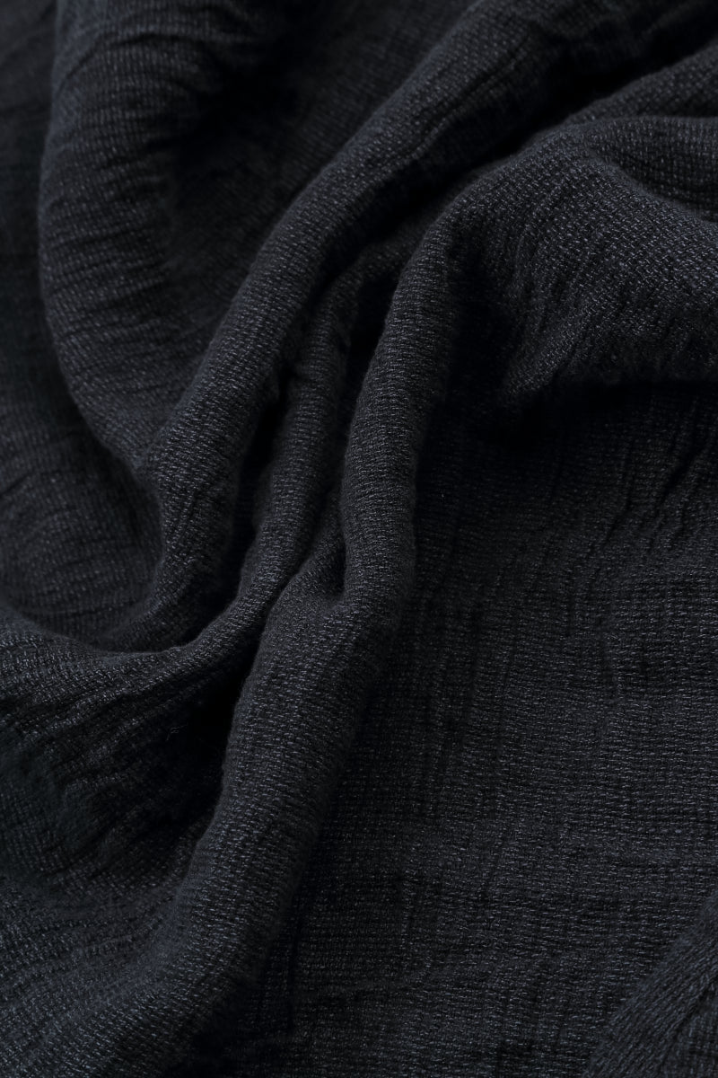 Side Buttons Slate Blue Mélange Linen Dress 5