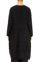 Side Closure Waves Black Silk Jacket 2