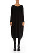 Side Drop Black Cotton Dress 1