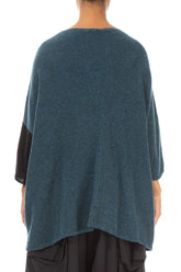 Side Pocket Teal & Black Sweater 2