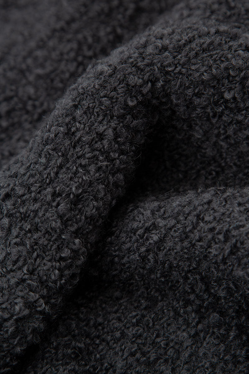 Side Pockets Black Alpaca Wool Cardigan 5
