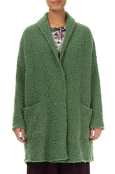 Side Pockets Sage Green Alpaca Wool Cardigan 1