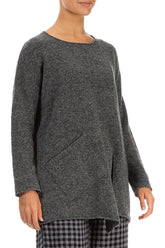 Side Split Grey Wool Sweater 3